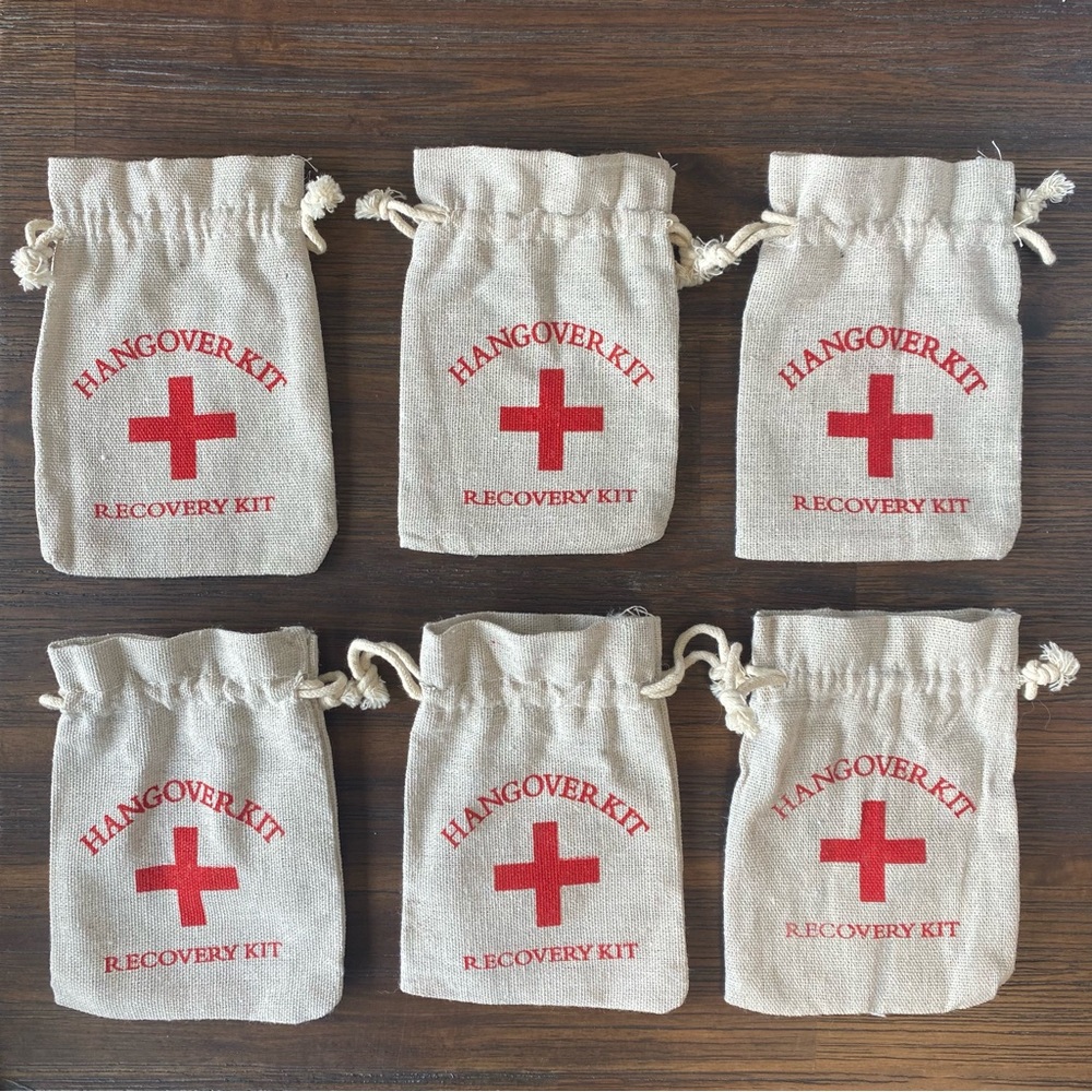 Party Favor Bags - Hangover Kit / Recovery Kit - Bundle of 7